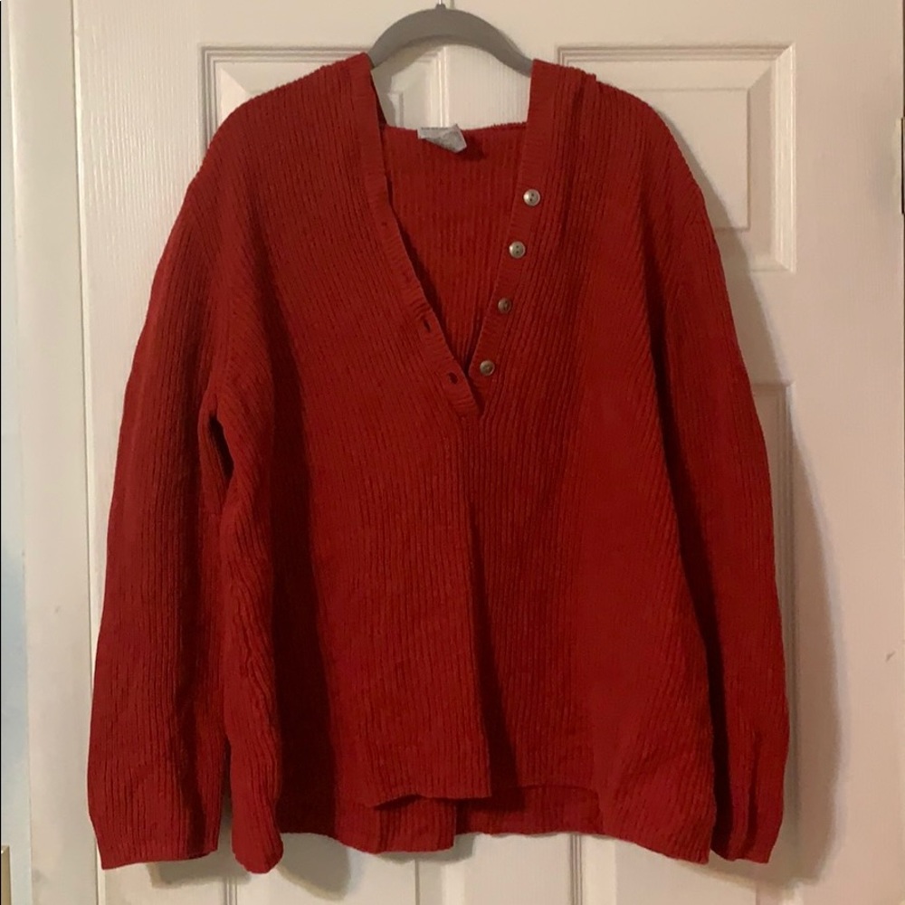 Chico’s red hooded sweater